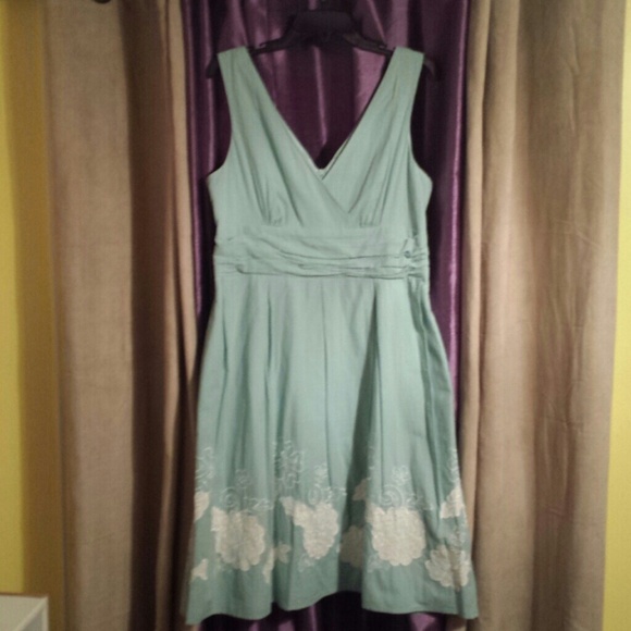 Mint blue flowy summer dress - Picture 1 of 4