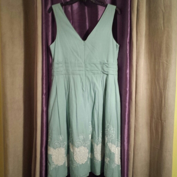 Mint blue flowy summer dress - Picture 2 of 4