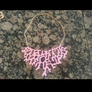 Coral pink statement necklace