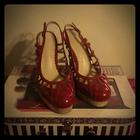 Red Cork Heels