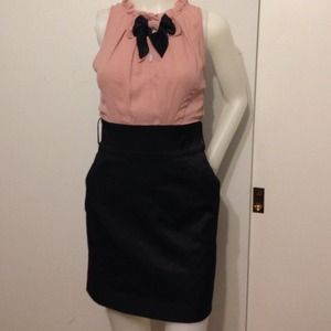BEBE pink black silk bow party dress size 4