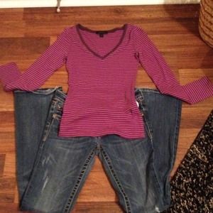 😊SOLD Express long sleeve striped t-shirt