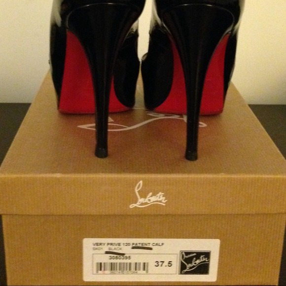 Christian Louboutin Very Lace 120mm 希少 Christian Louboutin Very Lace Platform 120mm Red Sole Pump Black