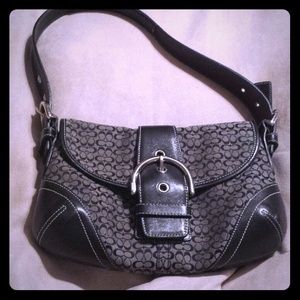 100% authentic black and grey coach purse