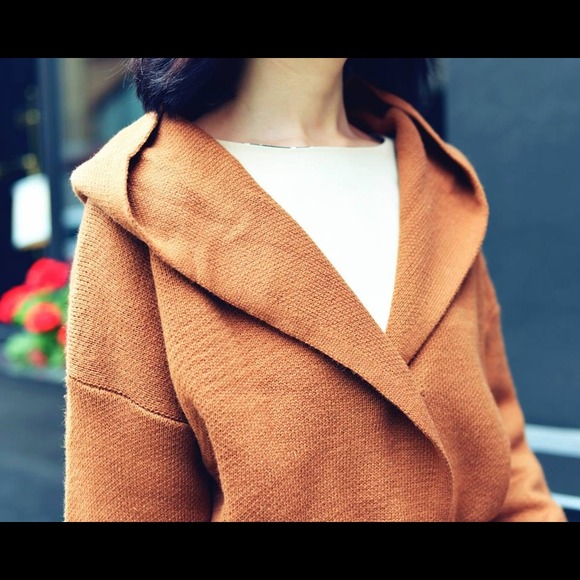 Caramel hooded cardigan