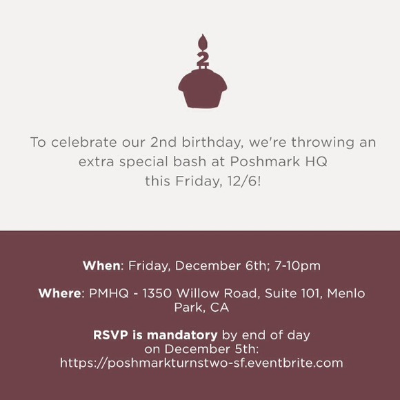 You're Invited: Poshmark's 2nd Birthday Party! - Picture 2 of 3