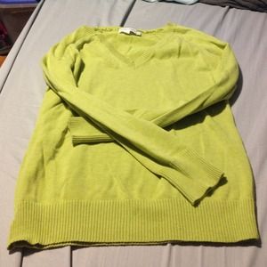 Lime green sweater with v neck