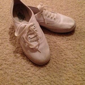 Never worn white vans