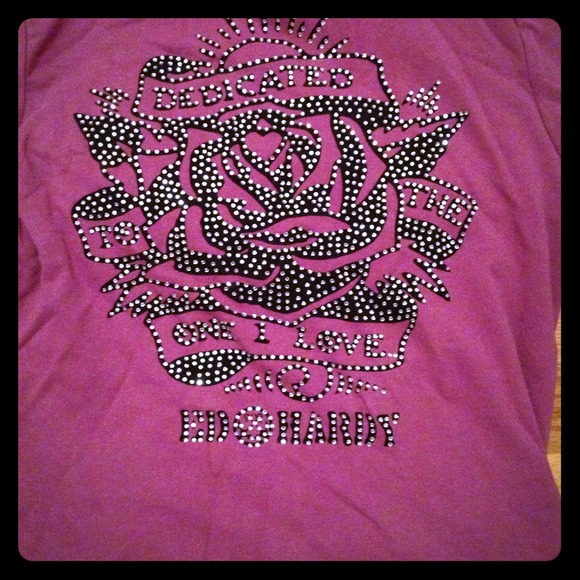 Ed Hardy purple outfit