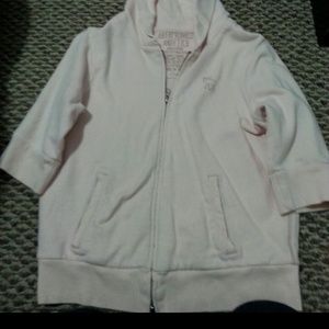 Pink quarter sleeve Abercrombie and fitch zip up