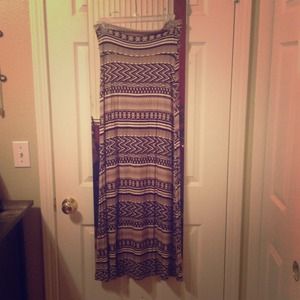 Tribal Print Maxi Skirt