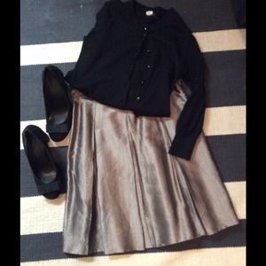 BCBG silver pleated skirt