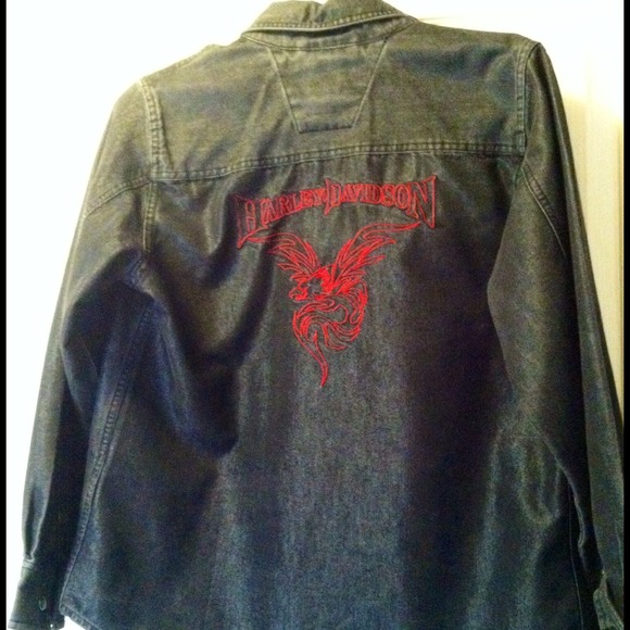 Harley Davidson women's black denim shirt