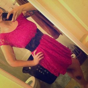 Fuchsia Lace Dress
