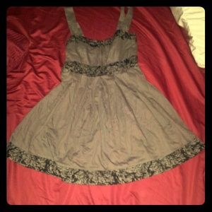 Forever 21 Grey Twenty One Floral Detail Dress