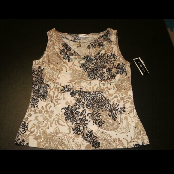 Sleeveless Unique Print Shirt - Picture 2 of 4
