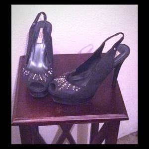 Adorable, peep toe sling backs and with sparkles