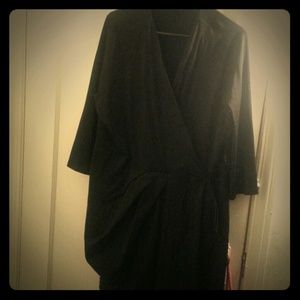 Black 3/4 sleeve wrap dress from asos