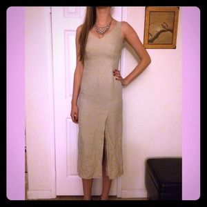 Beige / cream slit dress