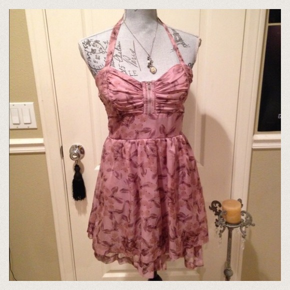 Pinkish/Mauve butterfly halter dress