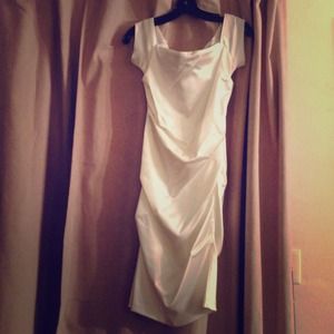 White Satin Shift Dress