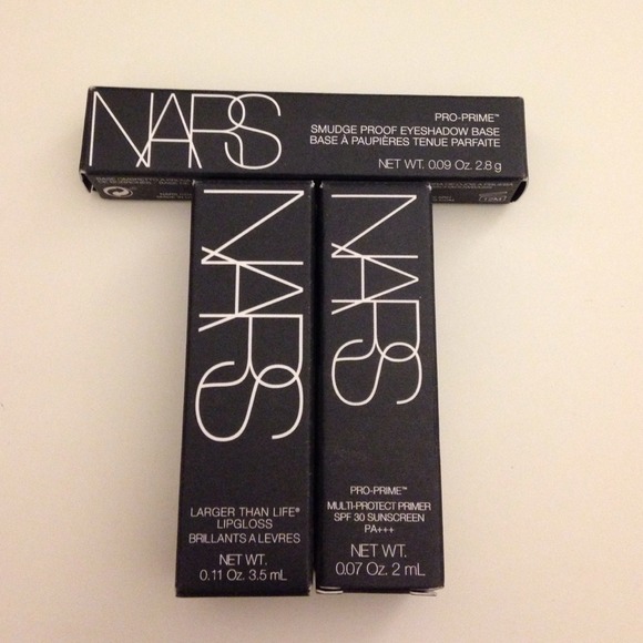 NARS lipgloss, eye primer, & sunscreen travel size