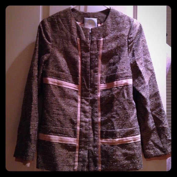 🚫SOLD🚫Tracy Reese tweed blazer with pink trim