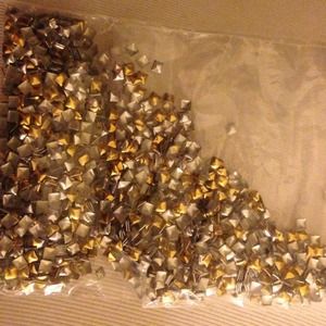 Gold & Silver Pyramid Nail Studs