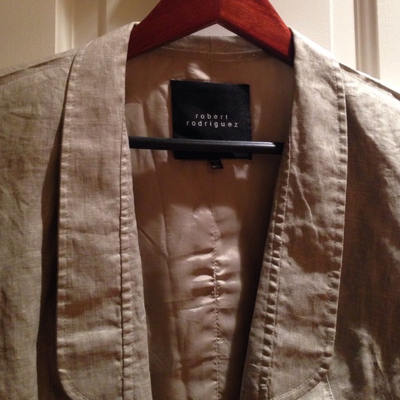 [SOLD] Cropped tuxedo metallic linen blazer