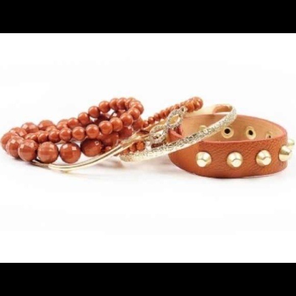 Multiple brown infinity bracelet