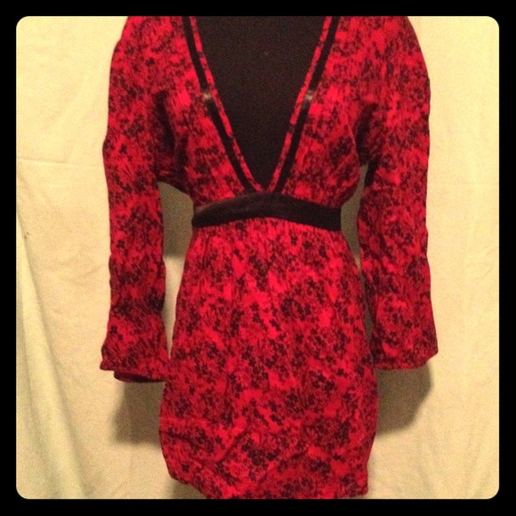 Red and black maternity shirt