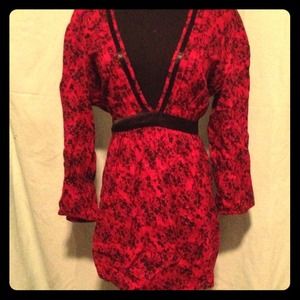 Red and black maternity shirt