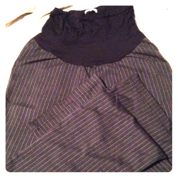 Brown pin stripped maternity slacks