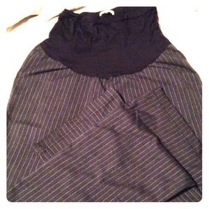 Brown pin stripped maternity slacks