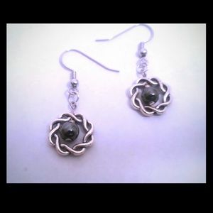 Black Celtic Circle Earrings