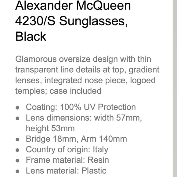 Alexander McQueen Sunglasses - Picture 4 of 4