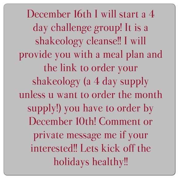 4 day shakeology cleanse!!!!