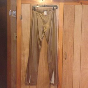 Gold leather pants