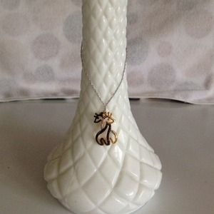 Genuine black diamond giraffe necklace