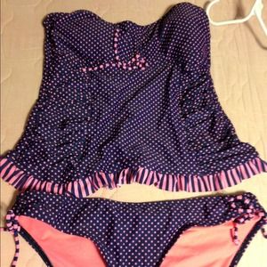 Navy/ pink tankini