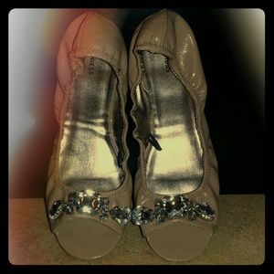 Open toe ballet flats