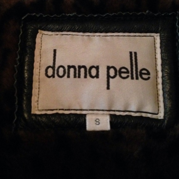 Donna Pelle-Black Genuine Leather Faux Fur Coat - Picture 4 of 6