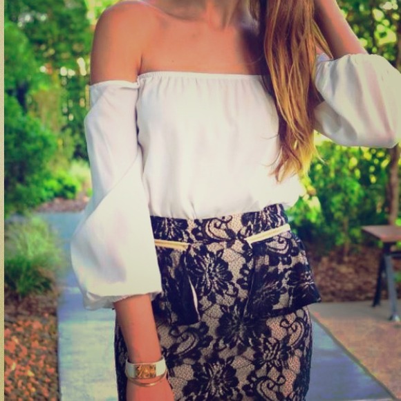 White off the shoulder top