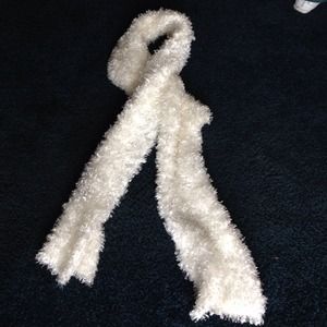 White fluffy scarf