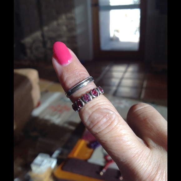 Sterling Silver Pink Tourmaline Ring Size 5