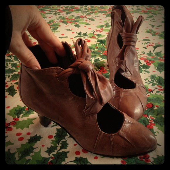 Italian leather booties.