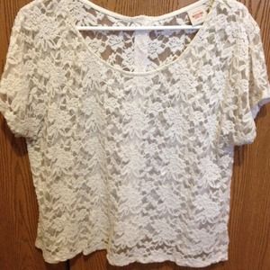 Lace short sleeve top