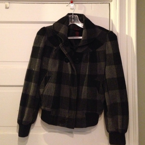 Black and grey plaid jacket