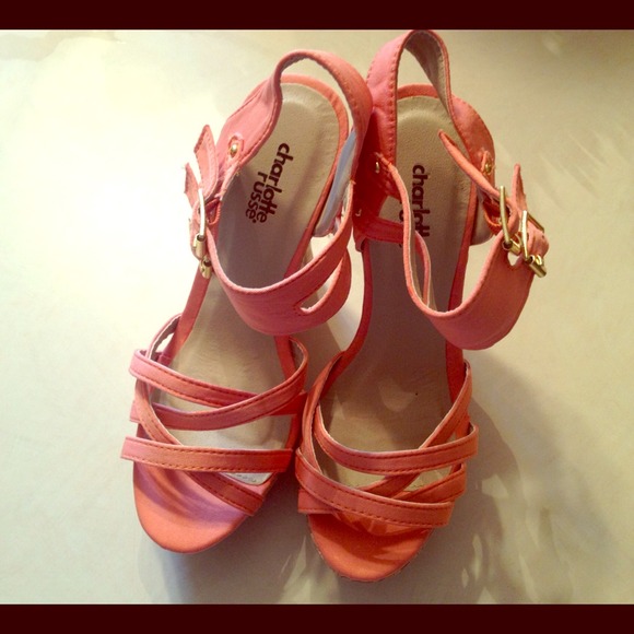 Pink & tan wedges NWOT - Picture 1 of 4