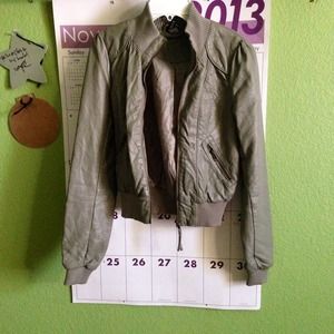Edgy Taupe leather jacket ! H&M